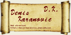 Denis Karanović vizit kartica
